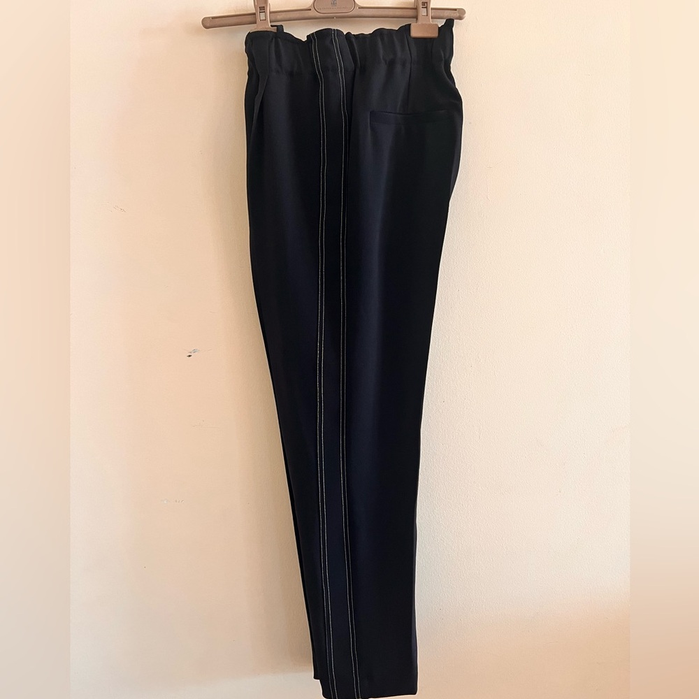 New Brunello Cucinelli Black Pants Monili Italy Size 40 US 4
